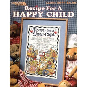 Leisure Arts Recipe For A Happy Child Vintage 1996 Cross Stitch Pattern Leaflet